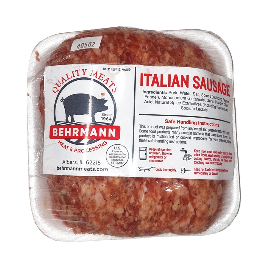 slide 1 of 1, Behrmanns Italian Pork Sausage, per lb