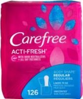 slide 1 of 1, Carefree Unscented Regular Body Shape Liners, 126 ct