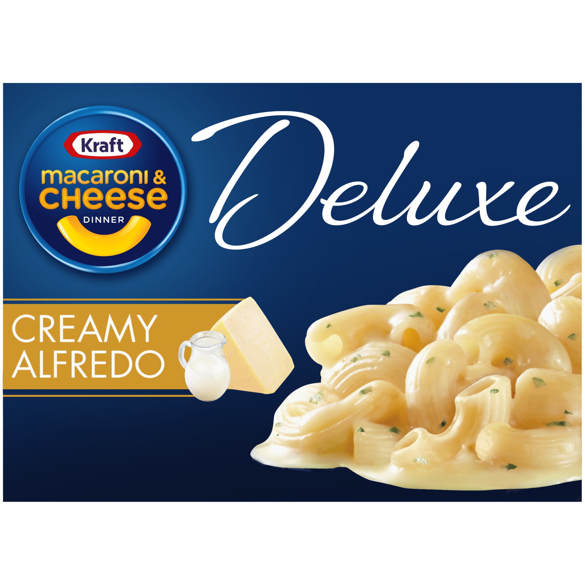 slide 1 of 1, Kraft Deluxe Creamy Alfredo Macaroni & Cheese Dinner, 11.9 oz