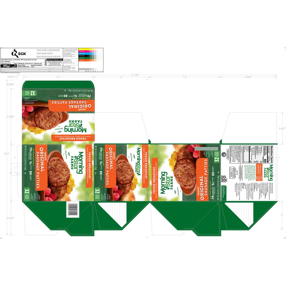 slide 9 of 13, MorningStar Farms Veggie Breakfast Meatless Sausage Patties, Original, 42.8 oz, 32 Count, Frozen, 