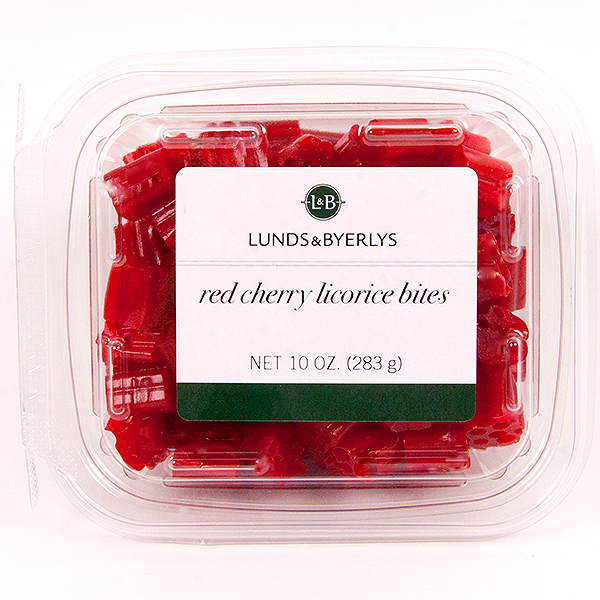 slide 1 of 1, L&B Red Cherry Licorice Bites, 10 oz