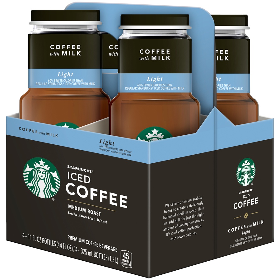 Starbucks Low Calorie Coffee with Milk Medium Roast Iced Coffee 4 ct