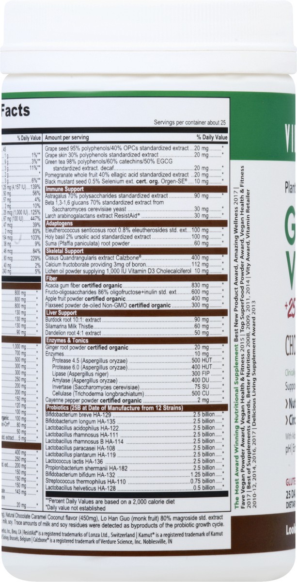 slide 5 of 10, Vibrant Health Green Vibrance Chocolate Coconut Plant-based Superfood Powder, 12.35 oz