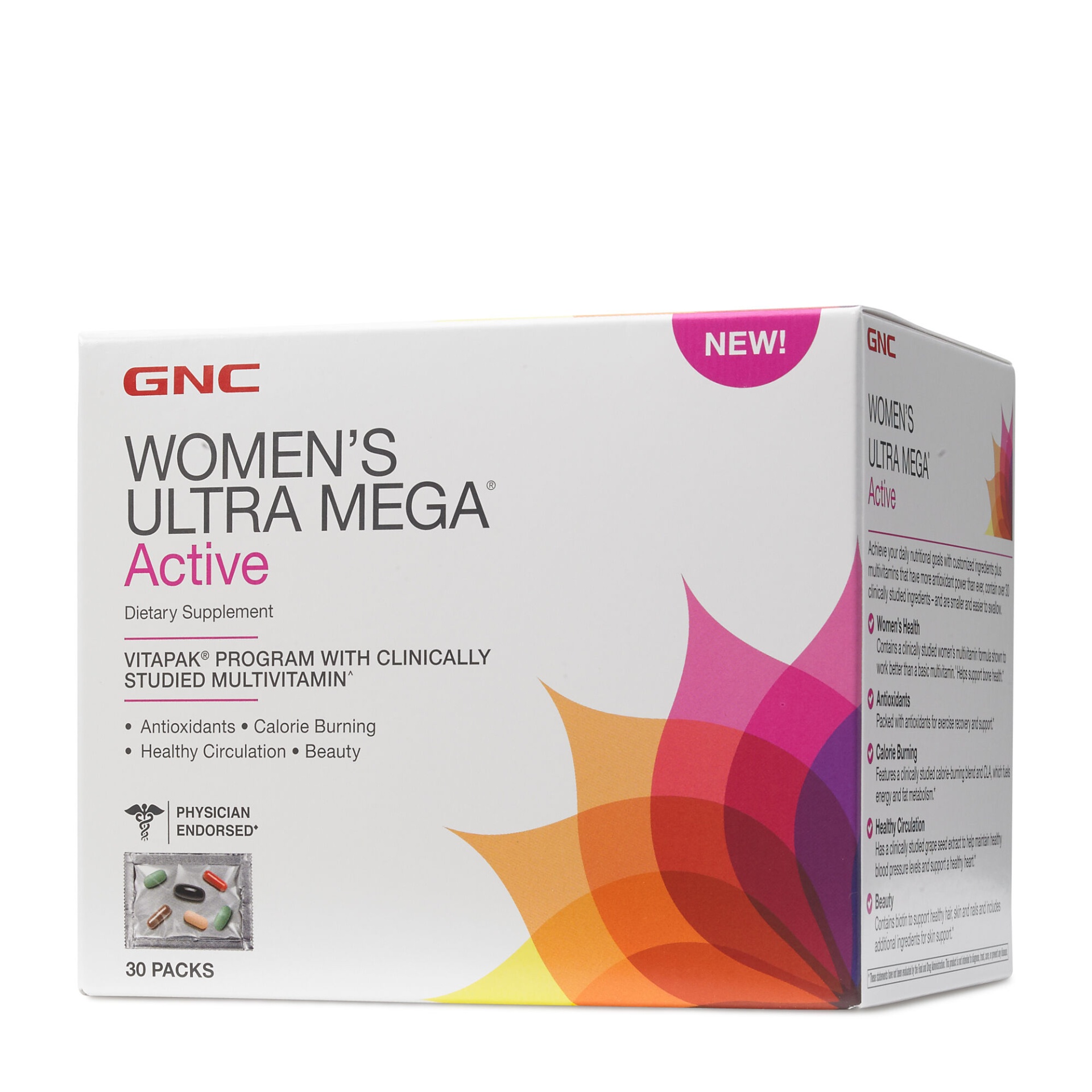 slide 1 of 1, GNC Women's Ultra Mega Active Vitapak Program, 30 ct