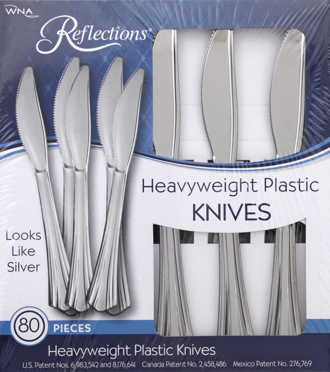 slide 1 of 9, WNA Heavyweight Plastic Knives 80 ea, 80 ct