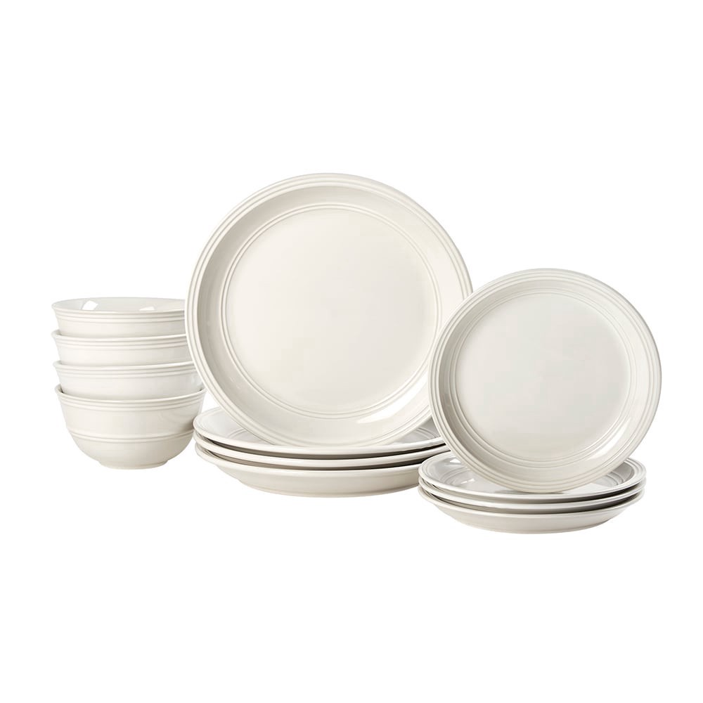 slide 3 of 6, Dash Of That Grace Dinnerware Set-Ivory, 12 ct