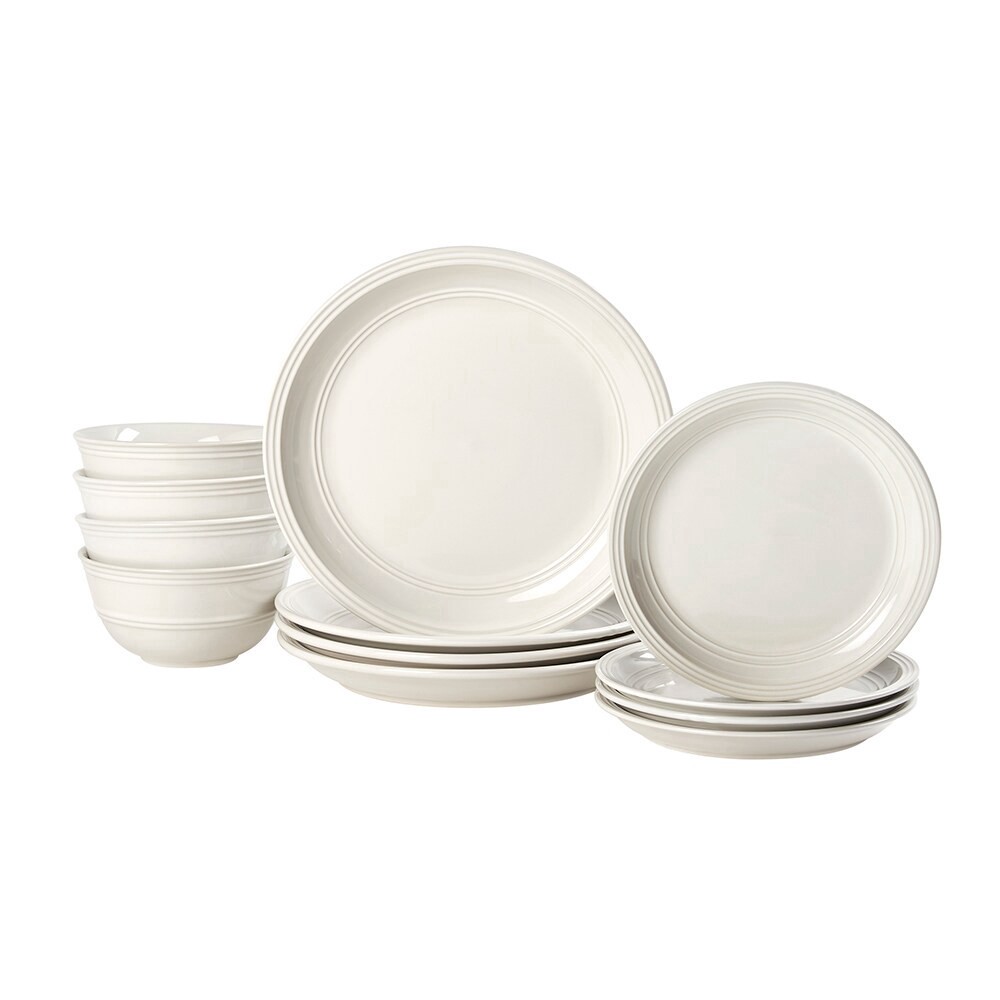 slide 4 of 6, Dash Of That Grace Dinnerware Set-Ivory, 12 ct
