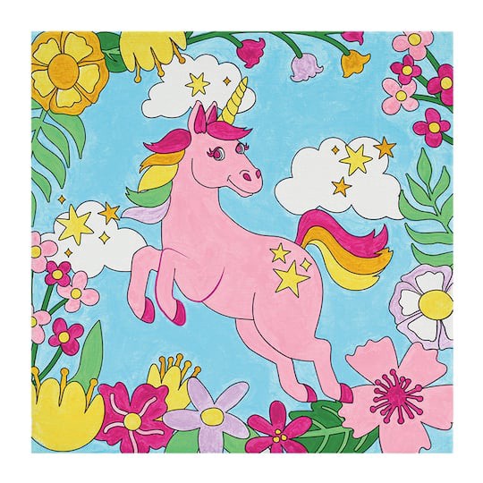slide 1 of 3, Unicorn Canvas Painting Kit By Creatology, 10 in x 10 in