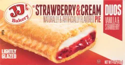 JJ's Bakery Lightly Glazed Duos Strawberry & Cream Pie 4 oz