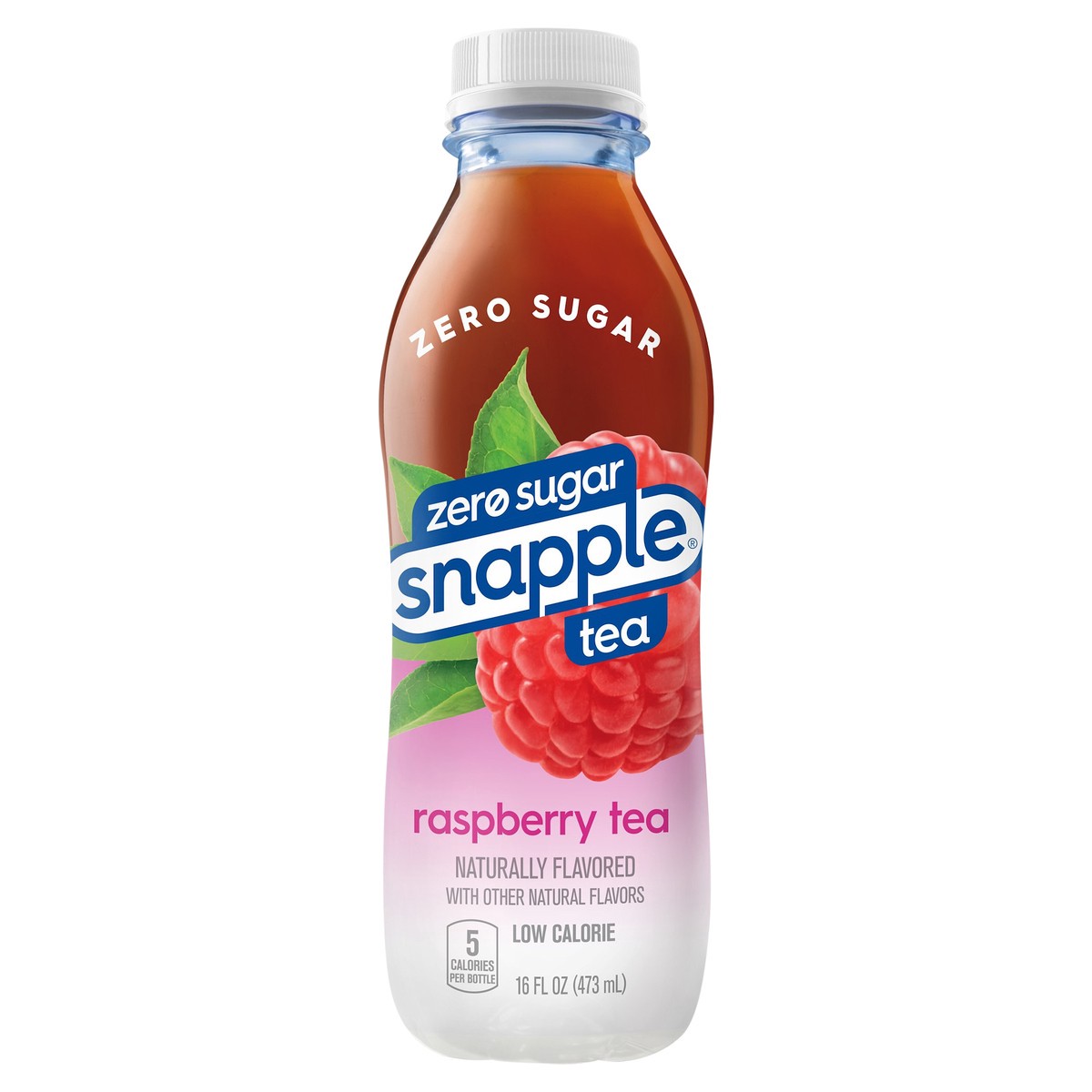 slide 1 of 10, Snapple Zero Sugar Raspberry Tea, 16 fl oz recycled plastic bottle, 16 fl oz