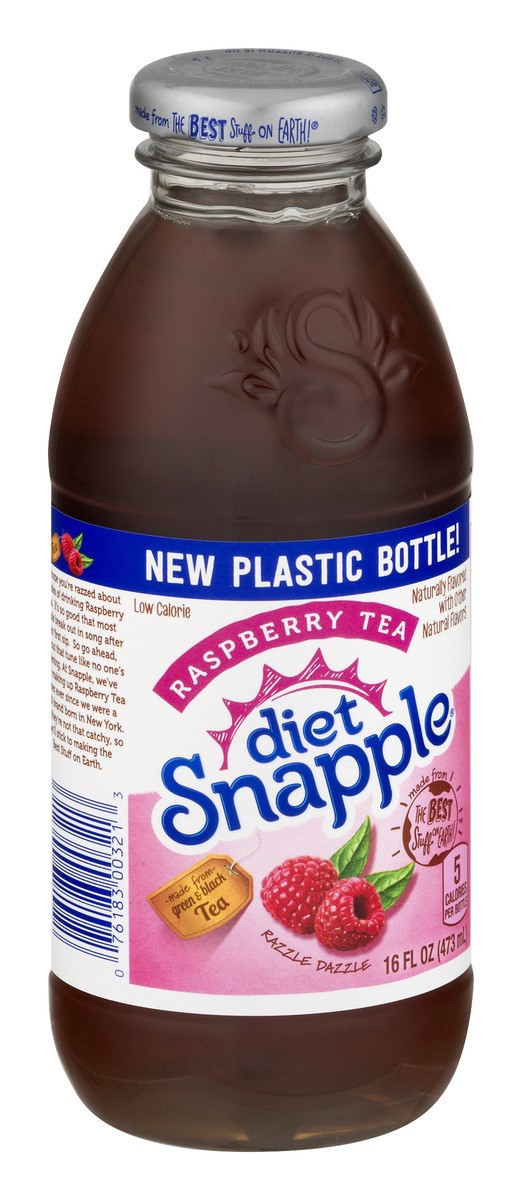 slide 6 of 10, Snapple Zero Sugar Raspberry Tea, 16 fl oz recycled plastic bottle, 16 fl oz