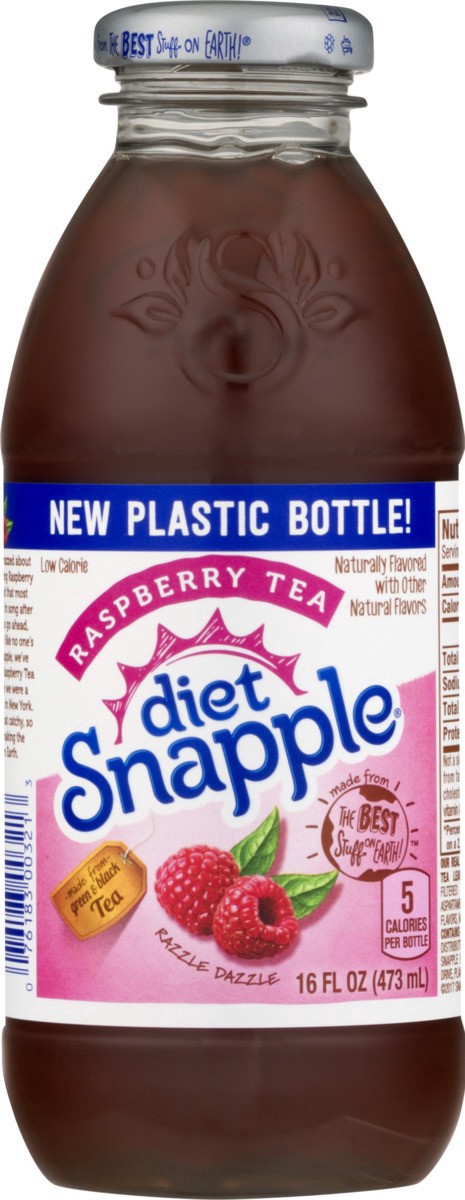 slide 3 of 10, Snapple Zero Sugar Raspberry Tea, 16 fl oz recycled plastic bottle, 16 fl oz