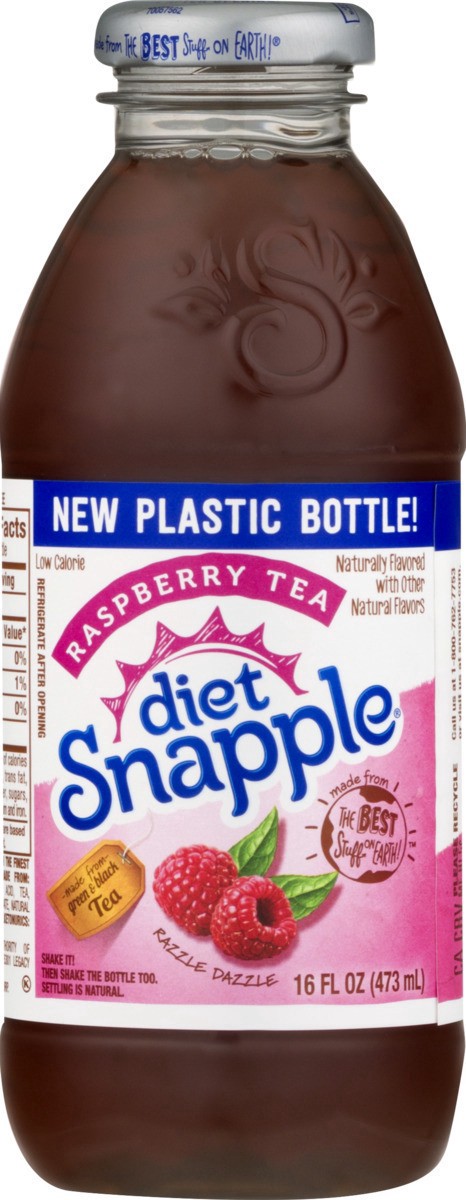 slide 10 of 10, Snapple Zero Sugar Raspberry Tea, 16 fl oz recycled plastic bottle, 16 fl oz