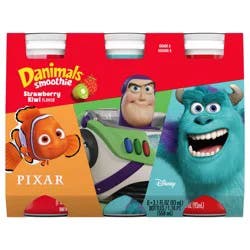 Danimals Smoothie Strikin' Strawberry Kiwi Dairy Drink Multi-Pack, 6 Ct, 3.1 OZ Smoothie Bottles