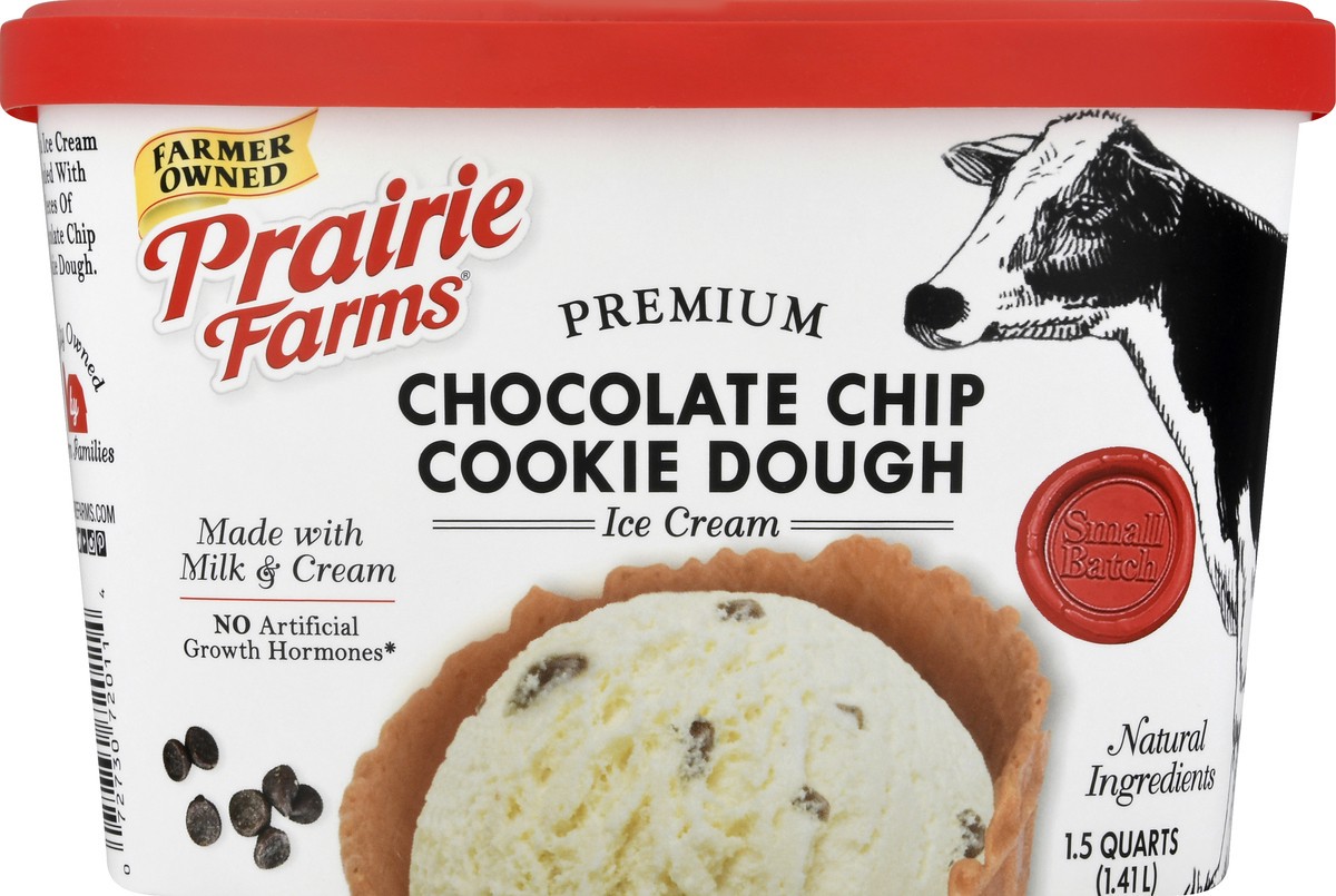 slide 2 of 13, Prairie Farms Premium Chocolate Chip Cookie Dough Ice Cream 1.5 qt, 1.5 qt