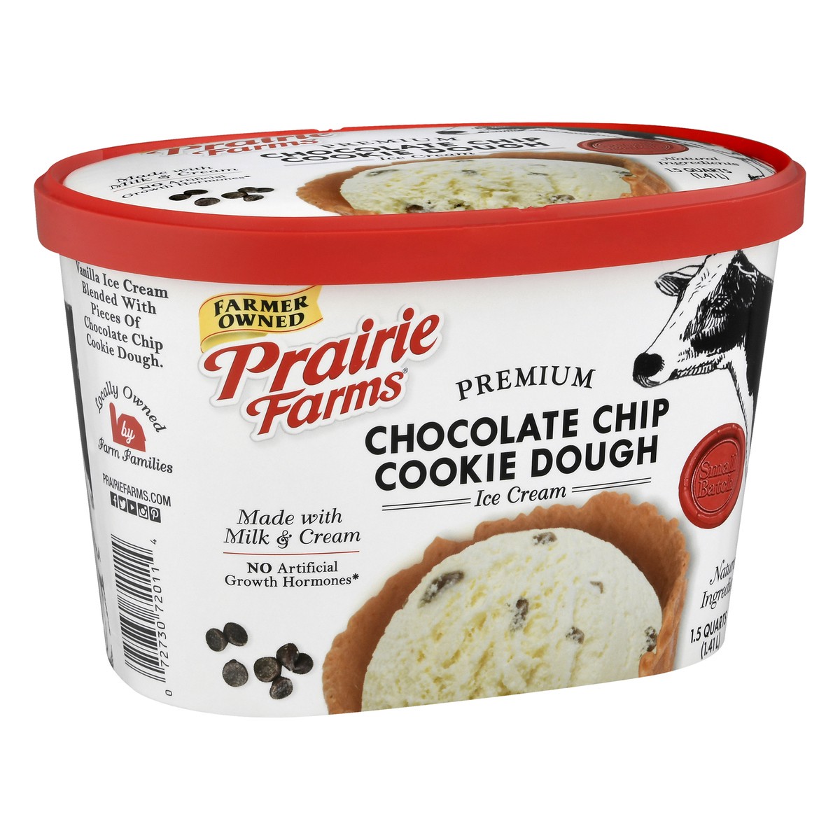 slide 4 of 13, Prairie Farms Premium Chocolate Chip Cookie Dough Ice Cream 1.5 qt, 1.5 qt