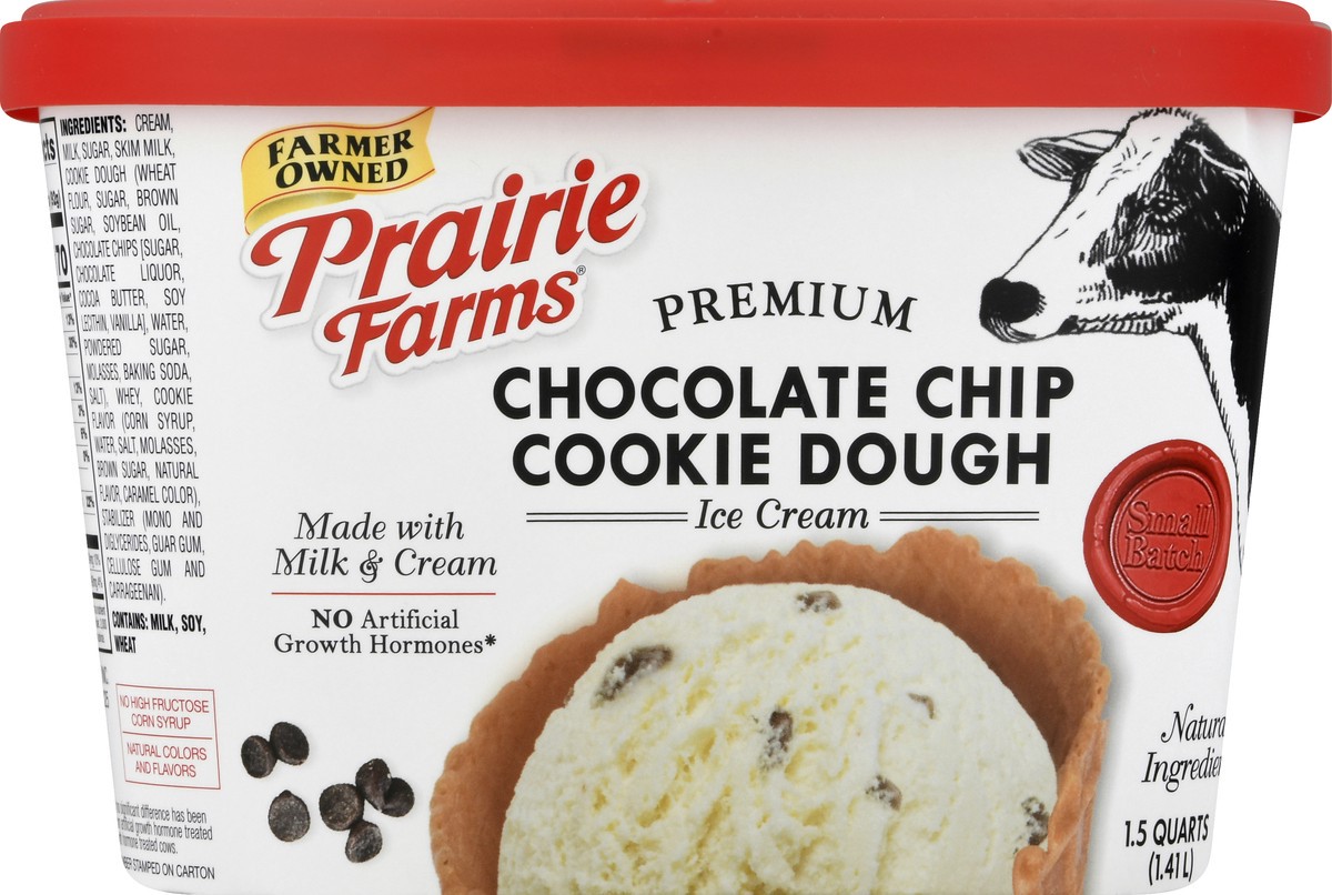 slide 7 of 13, Prairie Farms Premium Chocolate Chip Cookie Dough Ice Cream 1.5 qt, 1.5 qt