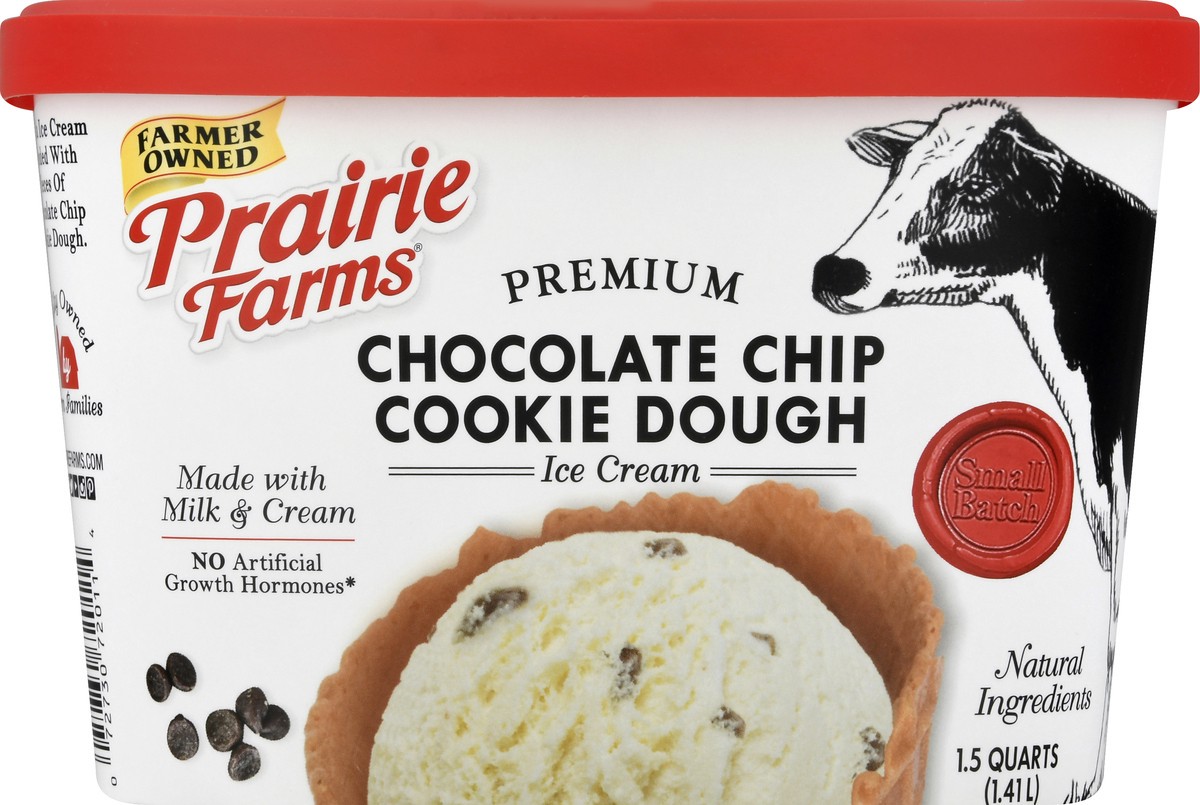 slide 1 of 13, Prairie Farms Premium Chocolate Chip Cookie Dough Ice Cream 1.5 qt, 1.5 qt