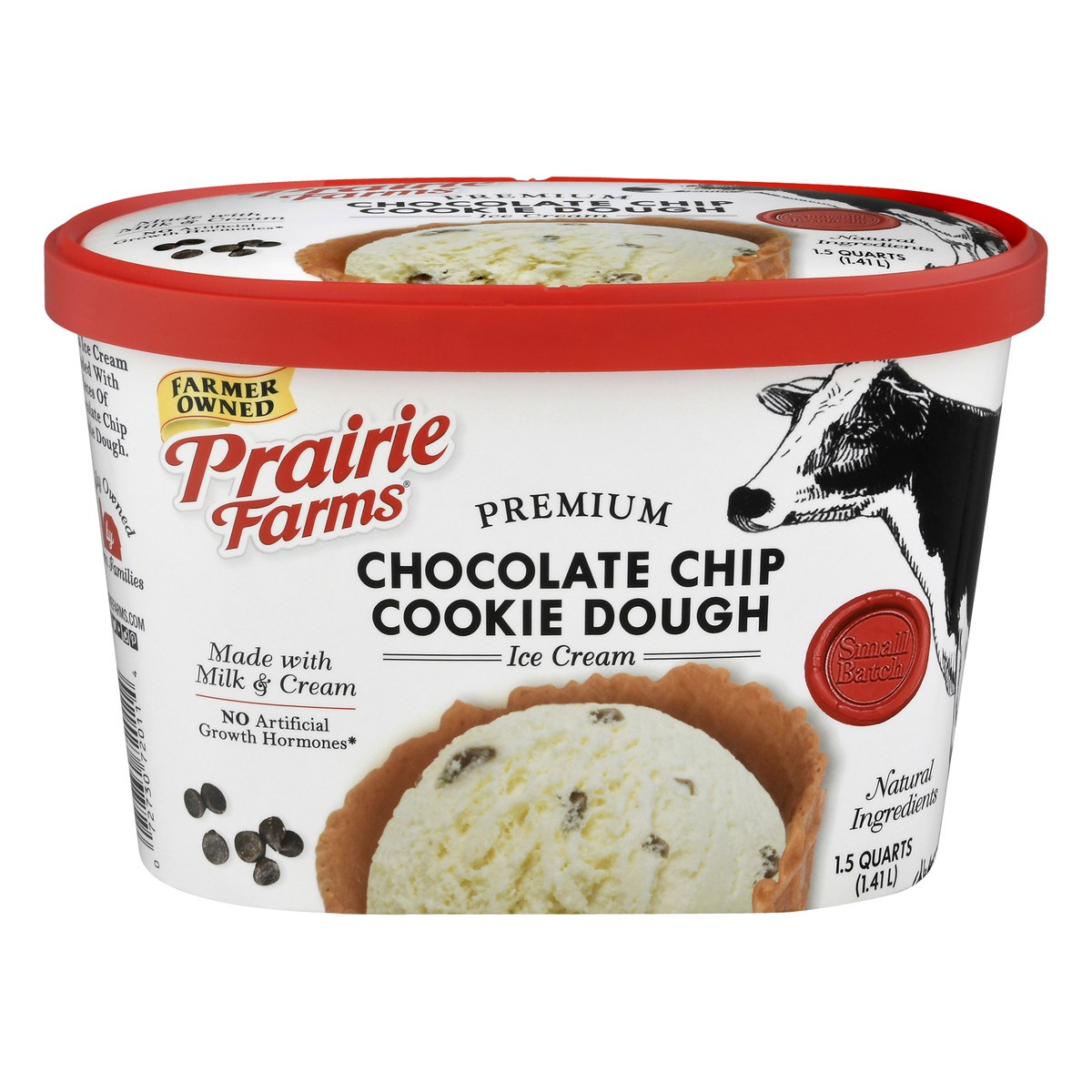 slide 1 of 13, Prairie Farms Premium Chocolate Chip Cookie Dough Ice Cream 1.5 qt, 1.5 qt