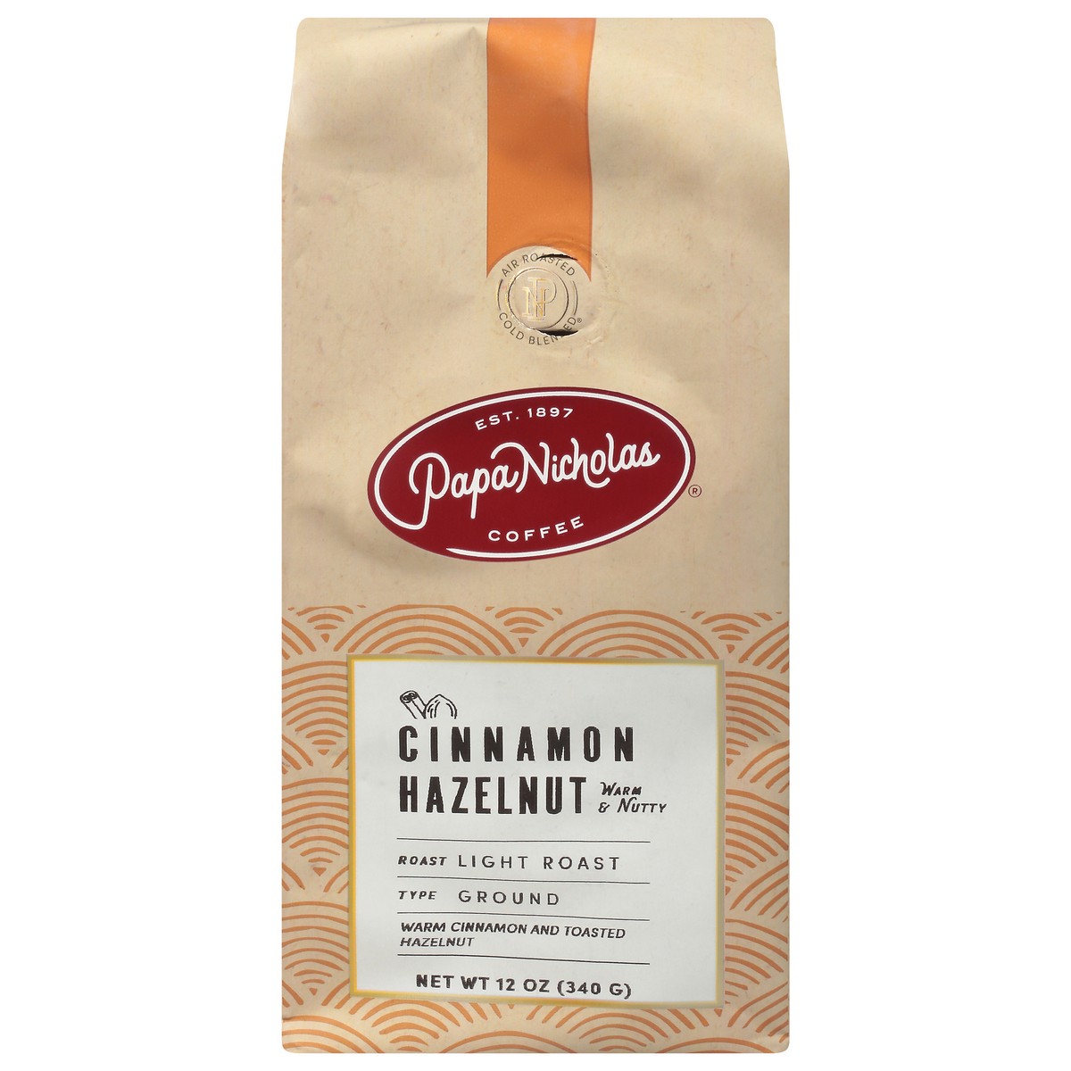 slide 10 of 10, PapaNicholas Ground Cinnamon/Hazelnut Coffee, 12 oz