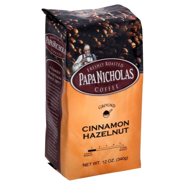 slide 1 of 1, PapaNicholas Ground Cinnamon/Hazelnut Coffee, 12 oz