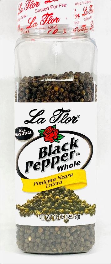 slide 1 of 1, La Flor Black Pepper Whole, 16 oz