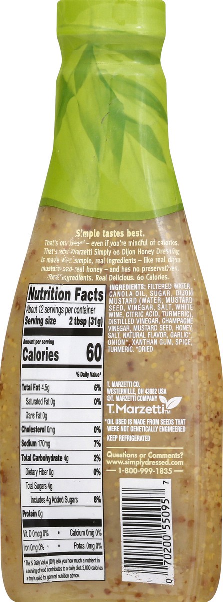 slide 2 of 7, Marzetti Simply Dijon Honey Mustard Dressing, 13 oz