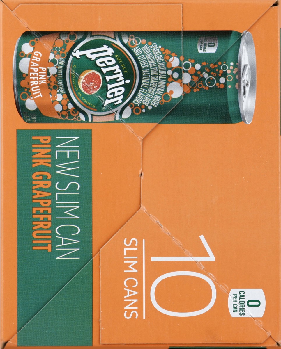 slide 5 of 7, PERRIER Pink Grapefruit Flavored Carbonated Mineral Water,  Slim Can - 8.45 oz, 8.45 oz