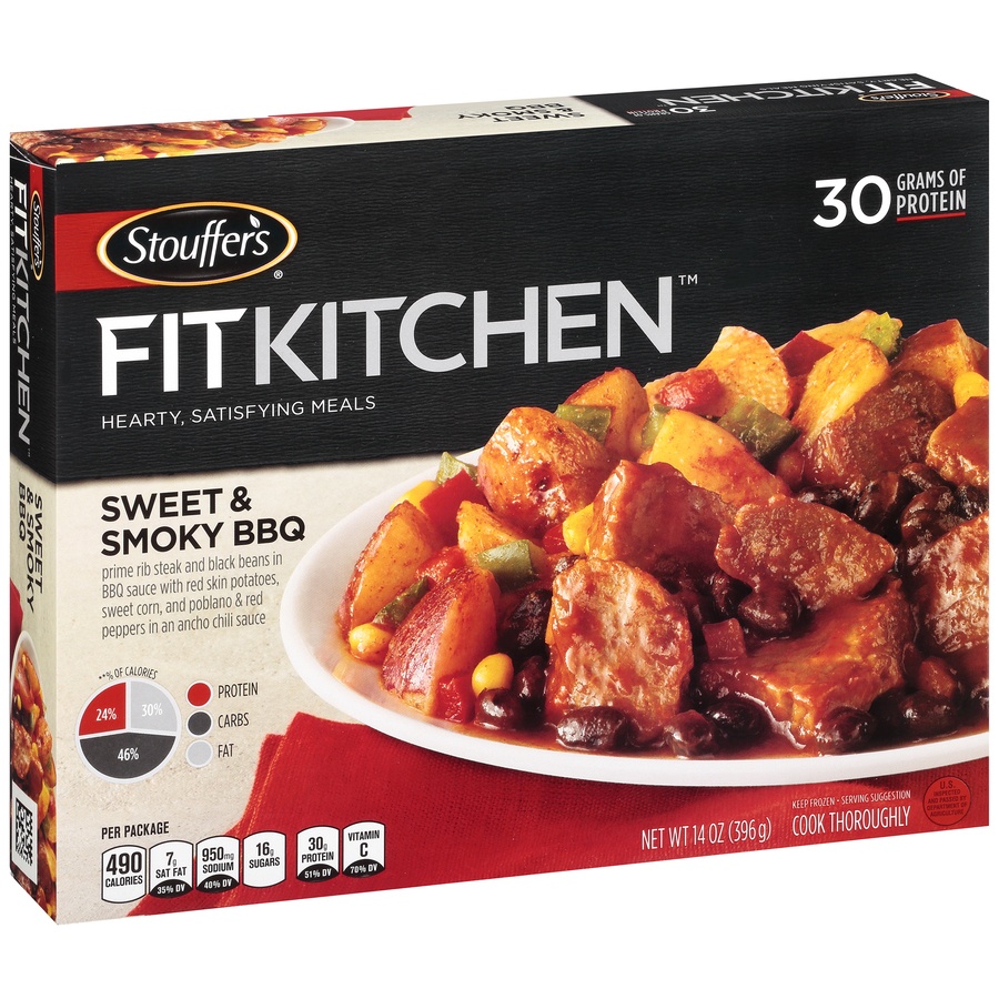 slide 2 of 8, Stouffer's Fit Kitchen Sweet And Smoky Bbq, 14 oz