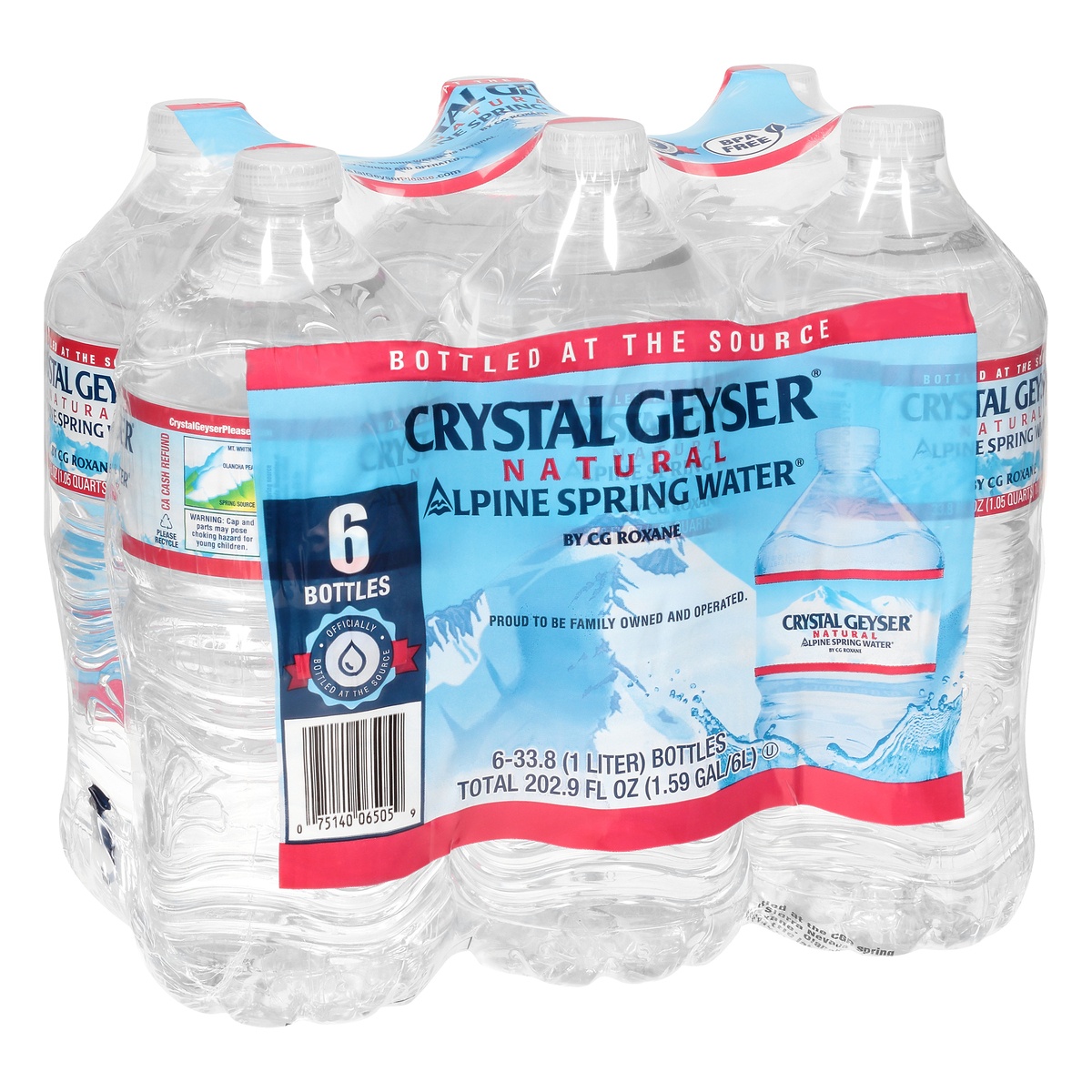 slide 2 of 9, Crystal Geyser Spring Water Natural Alpine, 6 ct; 1 liter