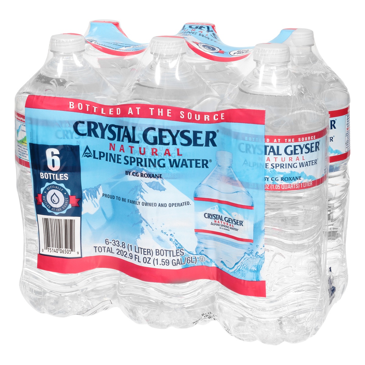 slide 3 of 9, Crystal Geyser Spring Water Natural Alpine, 6 ct; 1 liter