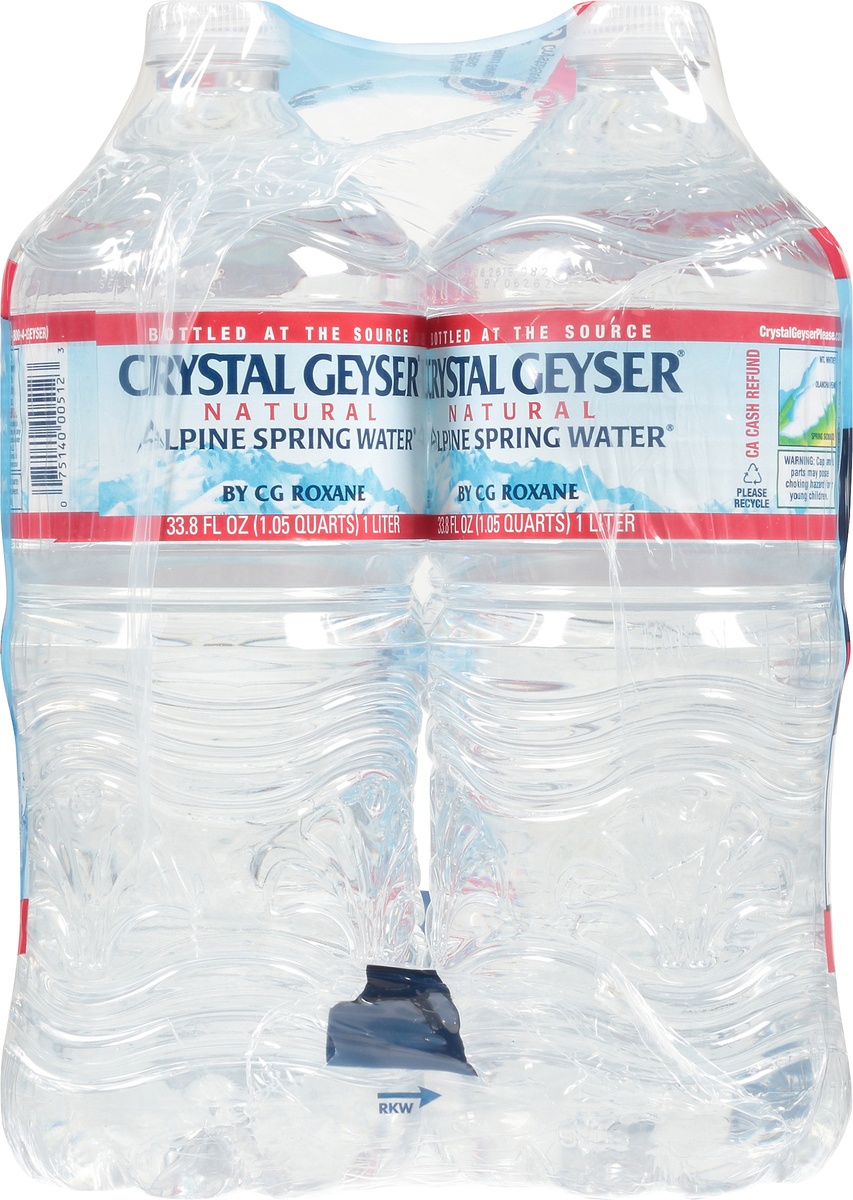 slide 7 of 9, Crystal Geyser Spring Water Natural Alpine, 6 ct; 1 liter