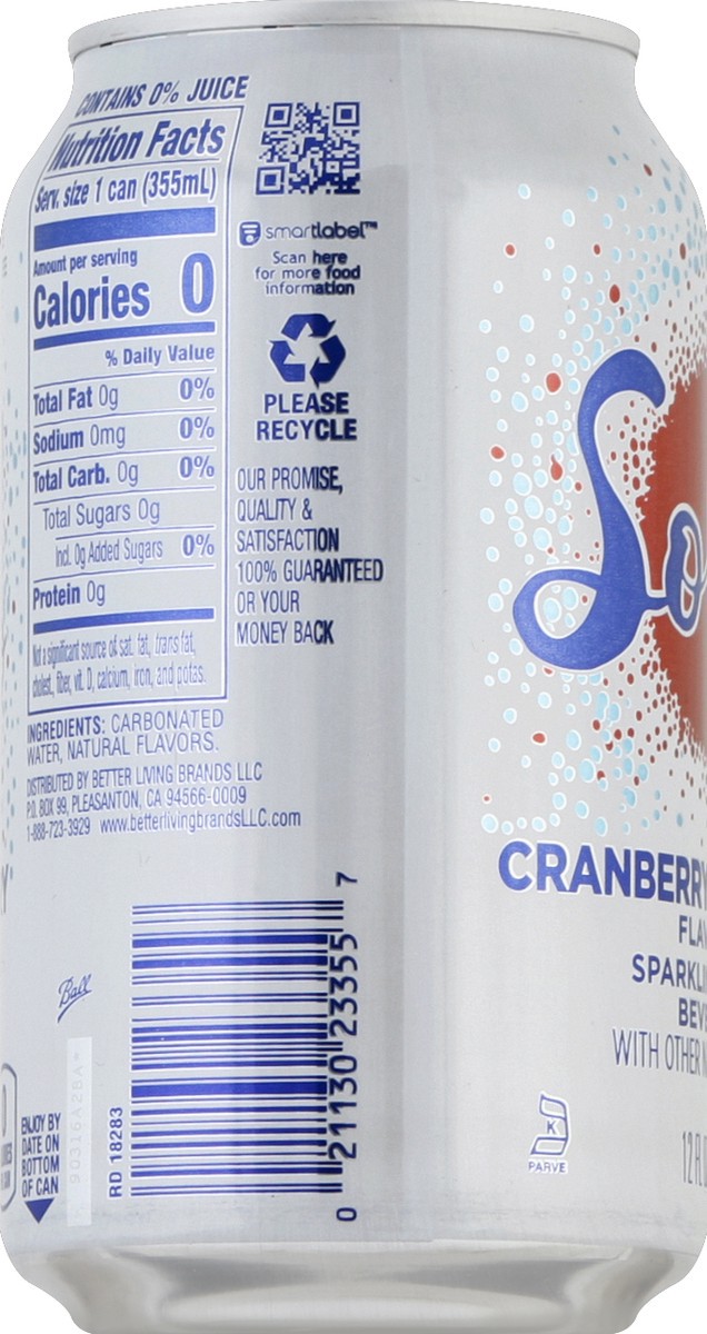 slide 2 of 5, Signature Select Soleil Sparkling Water Cranberry Raspberry - 12 ct; 12 fl oz, 12 ct; 12 fl oz