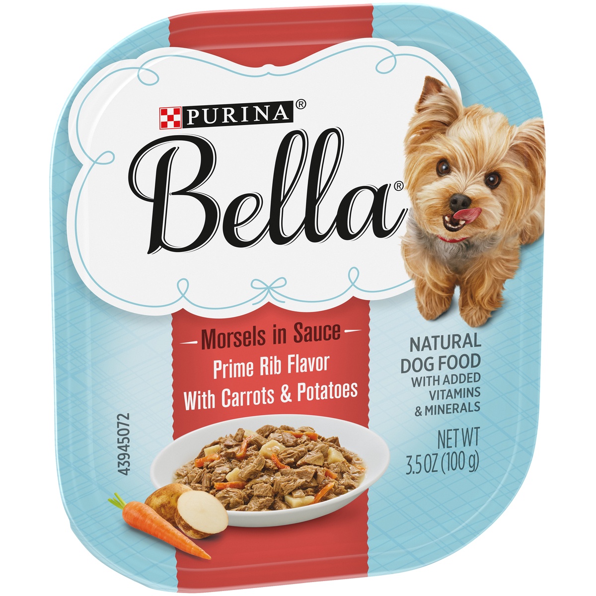 slide 2 of 9, Purina Bella Natural Small Breed Wet Dog Food, Morsels in Sauce Prime Rib Flavor, 3.5 oz