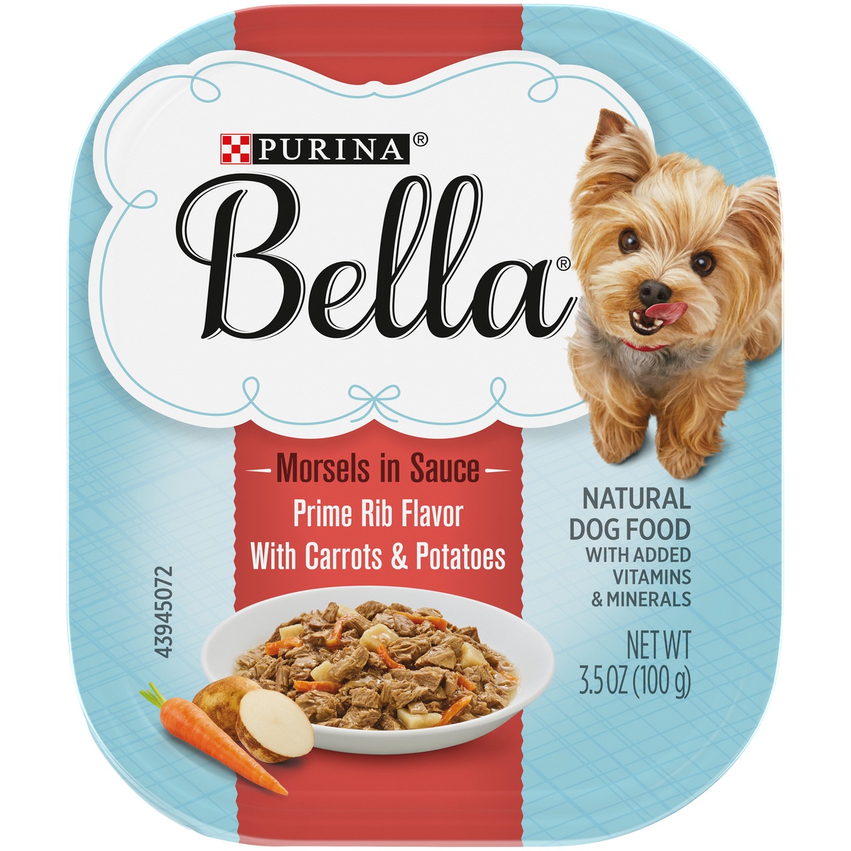 slide 6 of 9, Purina Bella Natural Small Breed Wet Dog Food, Morsels in Sauce Prime Rib Flavor, 3.5 oz