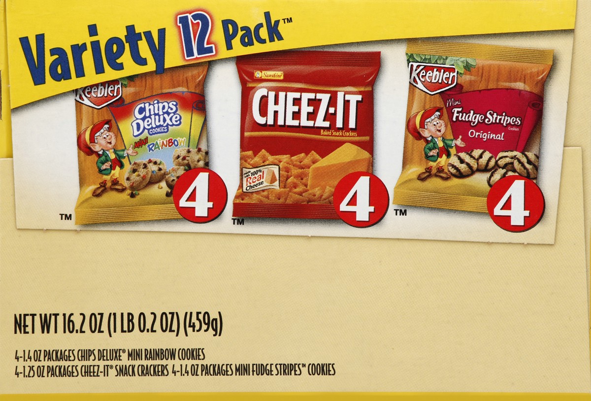 slide 2 of 6, Kellogg's Chips Deluxe/Cheez-It/Fudge Stripes Snacks Variety Pack, 16.2 oz