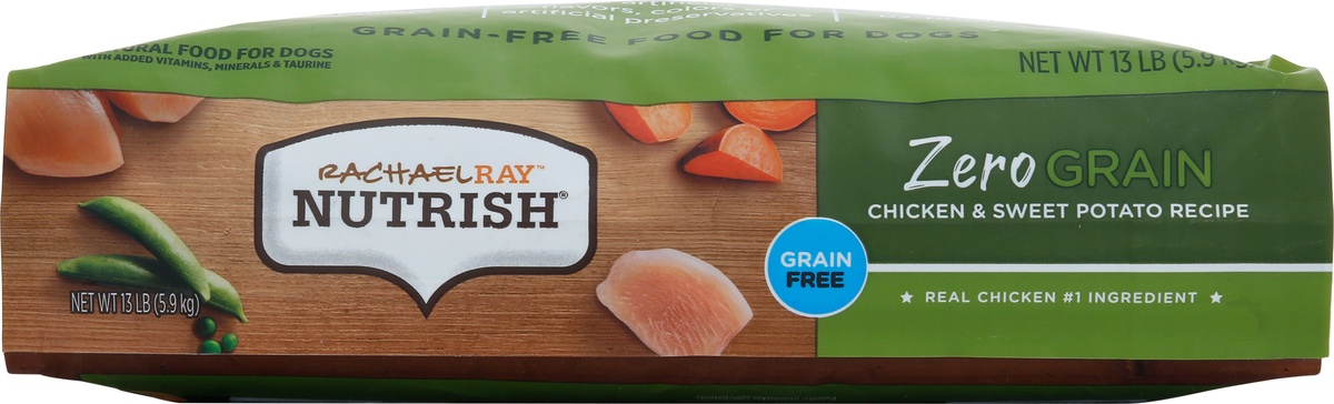 slide 5 of 9, Rachael Ray Nutrish Zero Grain Chicken & Sweet Potato Recipe, Dry Dog Food, 13 lb Bag, 13 lb