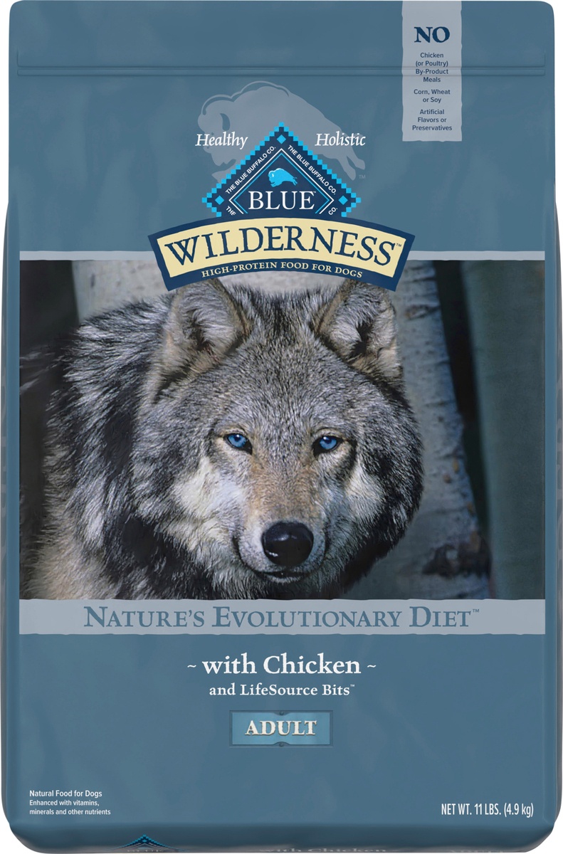 slide 6 of 10, Blue Buffalo Wilderness High Protein, Natural Adult Dry Dog Food, Chicken 11-lb, 11 lb