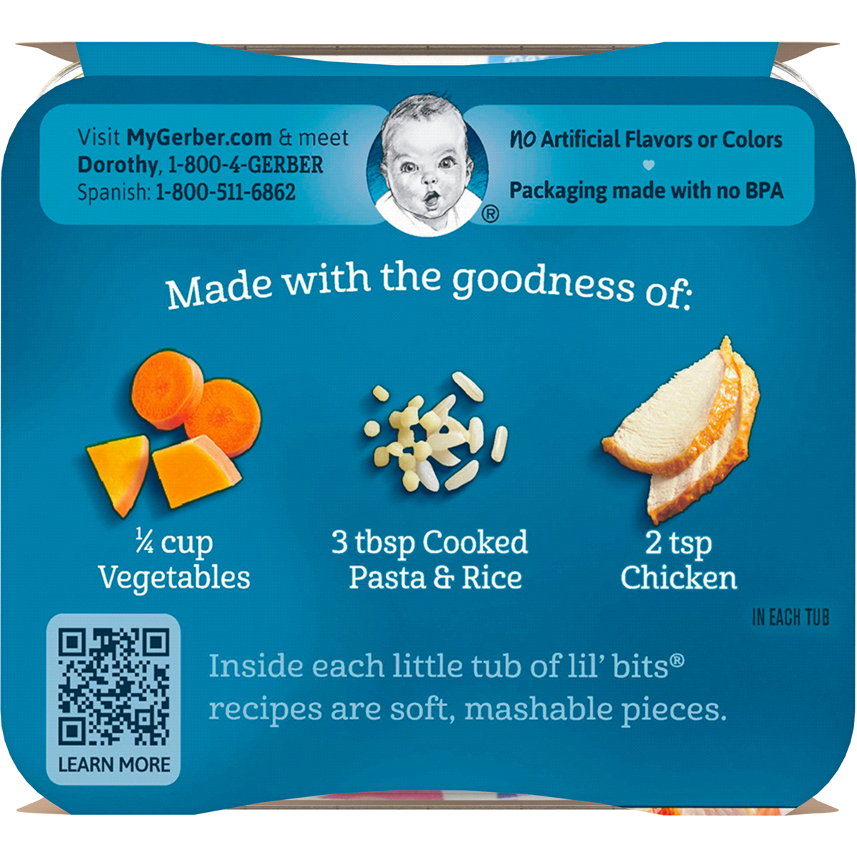 slide 5 of 7, Gerber Crawler Chicken Ittybitty Noodle with Lil Bits, 2 ct; 5 oz