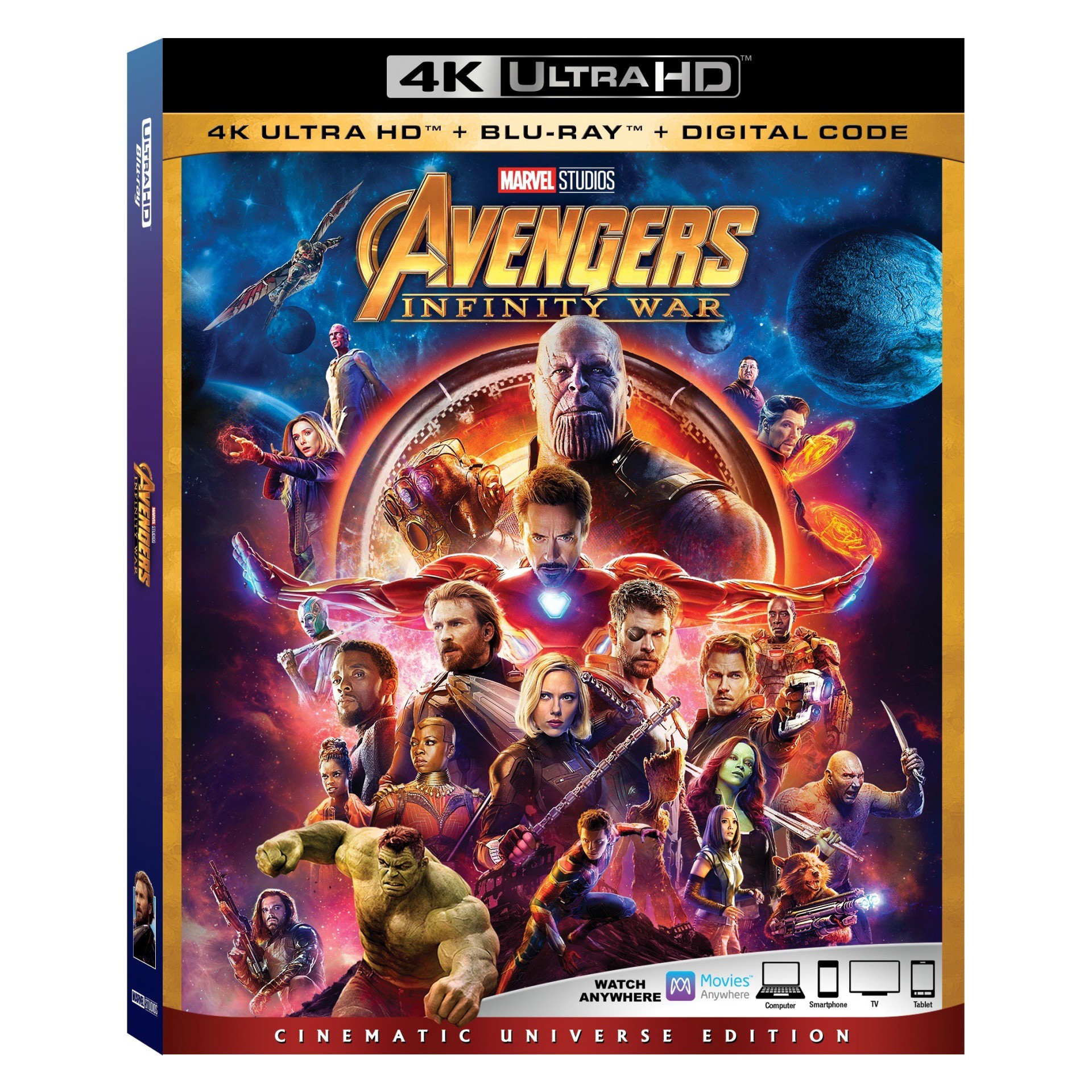 slide 1 of 1, Marvel Avengers: Infinity War (4K/UHD + Blu-ray + Digital), 1 ct