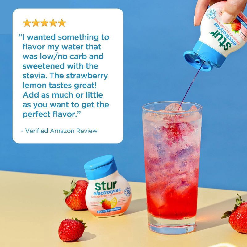 slide 2 of 11, Stur Electrolytes Strawberry Lemonade Flavored Liquid Water Enhancer 1.62 fl oz, 1.62 fl oz
