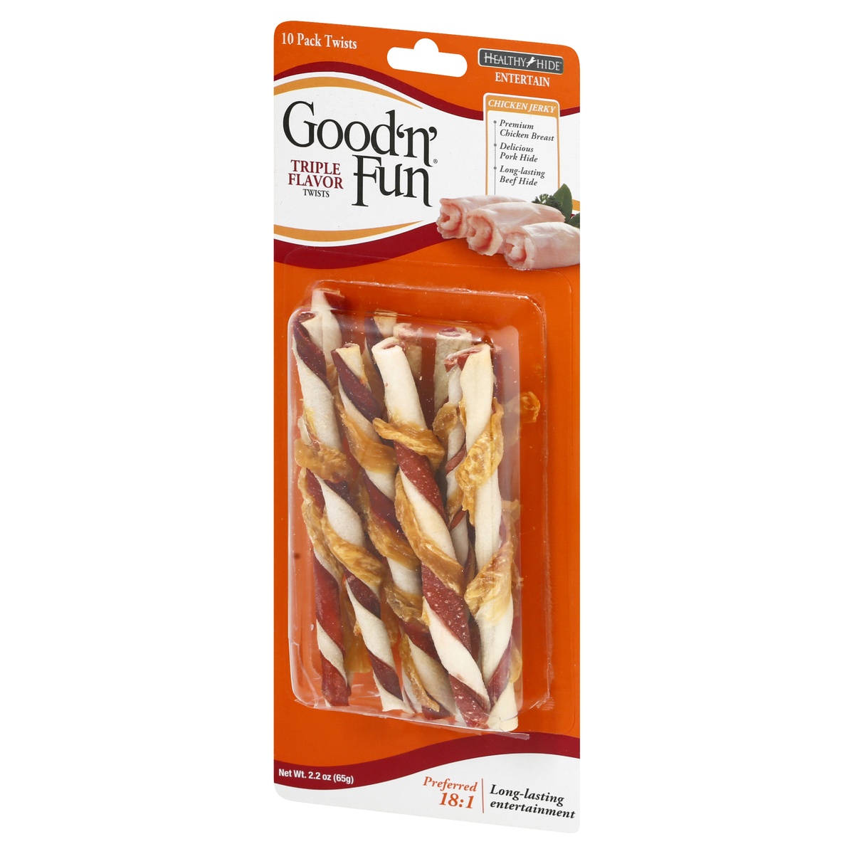 slide 4 of 9, Good 'n' Fun Gourmet Twists Triple Flavor Dog Treats 10 ea, 10 ct