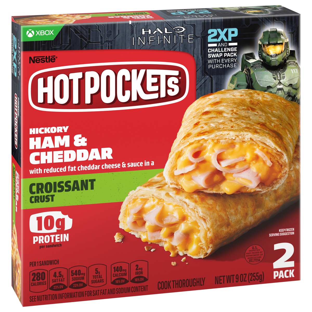 Hot Pockets Hickory Ham And Cheddar Croissant Crust Frozen Snacks 9 Oz