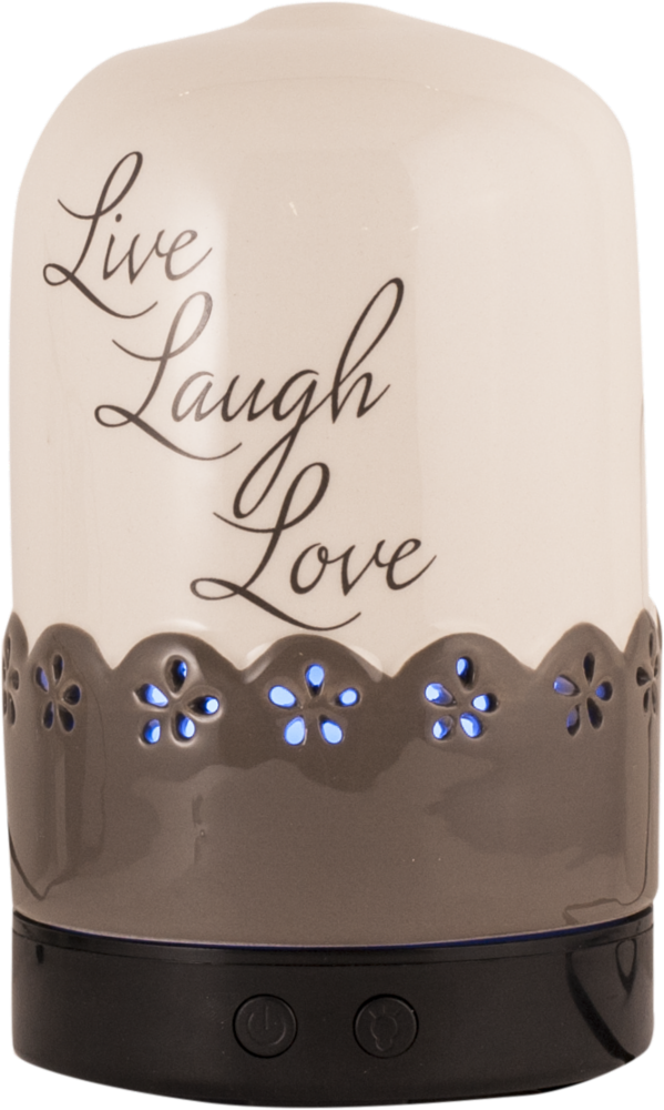 slide 1 of 1, AmbiEscents Live Laugh Love Diffuser - Brown, 9.7 in x 16.5 in x 7.14 in