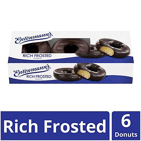 slide 1 of 1, Entenmann's Rich Frosted Donuts, 6 count, 12.4 oz, 6 ct