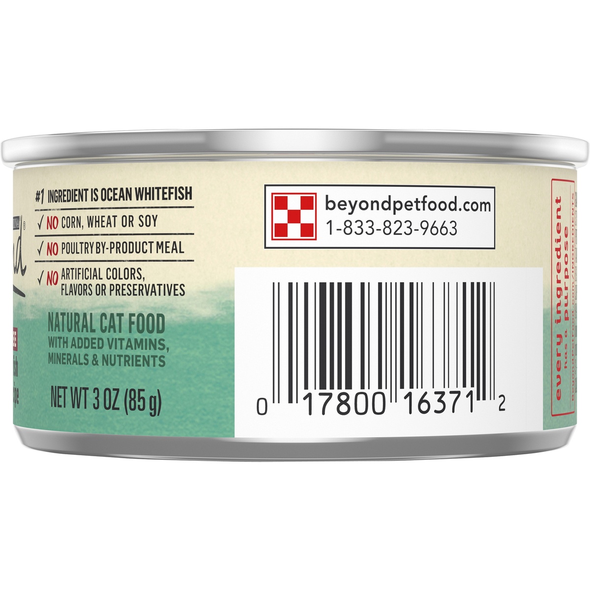 slide 5 of 7, Beyond Purina Beyond Grain Free, Natural Pate Wet Cat Food, Grain Free Ocean Whitefish & Spinach Recipe - 3 oz. Can, 