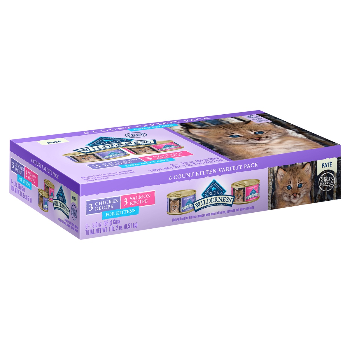 slide 3 of 3, Blue Wilderness Pate Wet Kitten Food Variety Pack, 6 ct; 3 oz