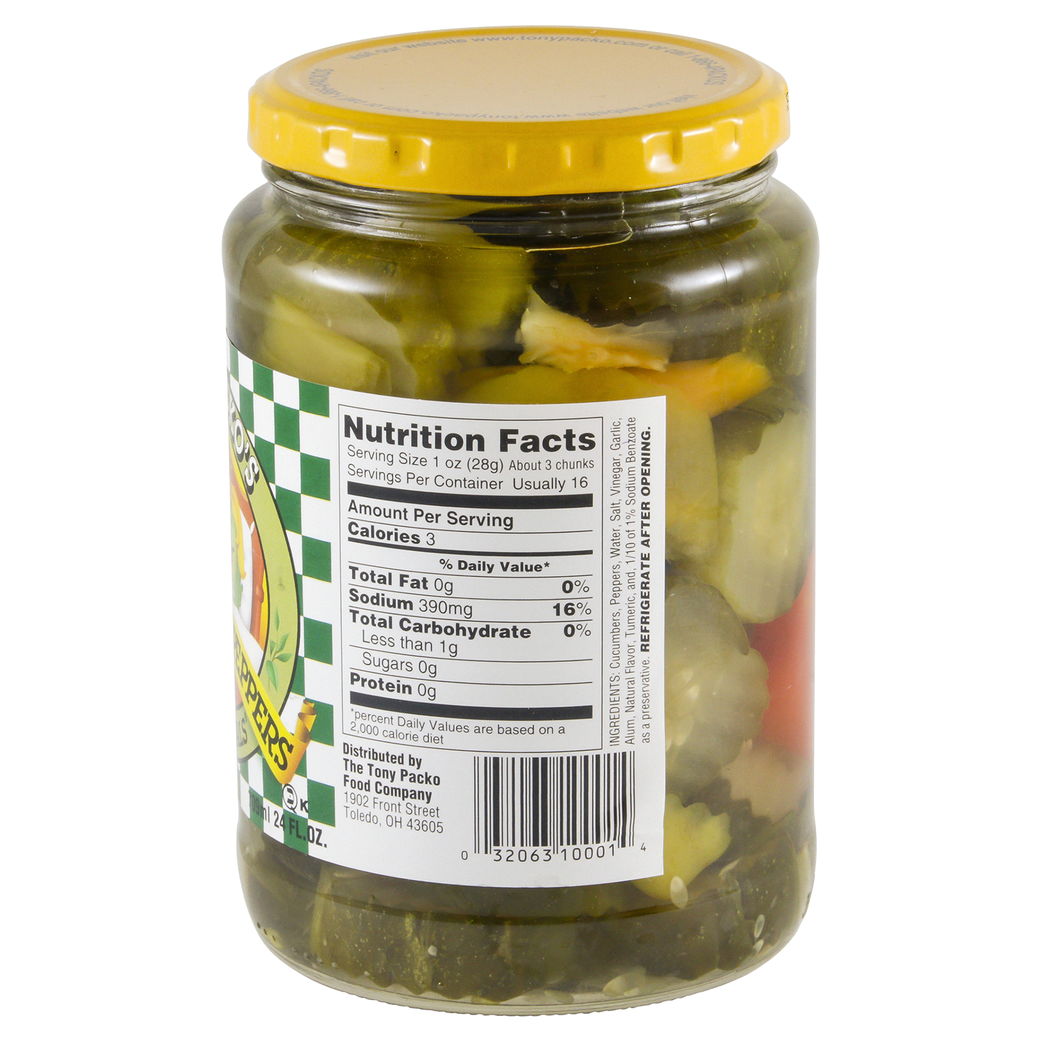 slide 3 of 3, Tony Packo's The Originals Pickles & Peppers 709 ml, 24 fl oz