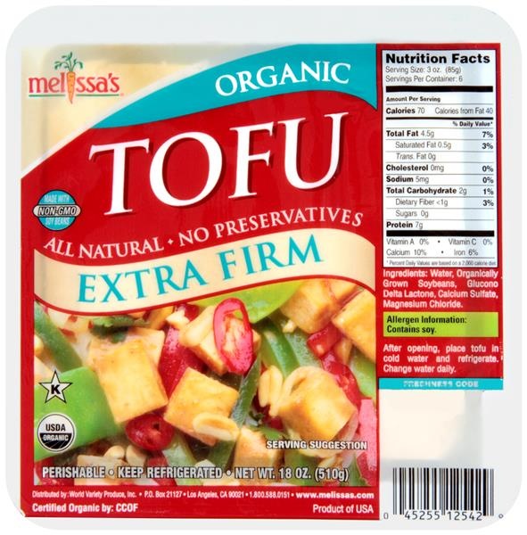 slide 1 of 1, Melissa's Organic Extra Firm Tofu, 18 oz
