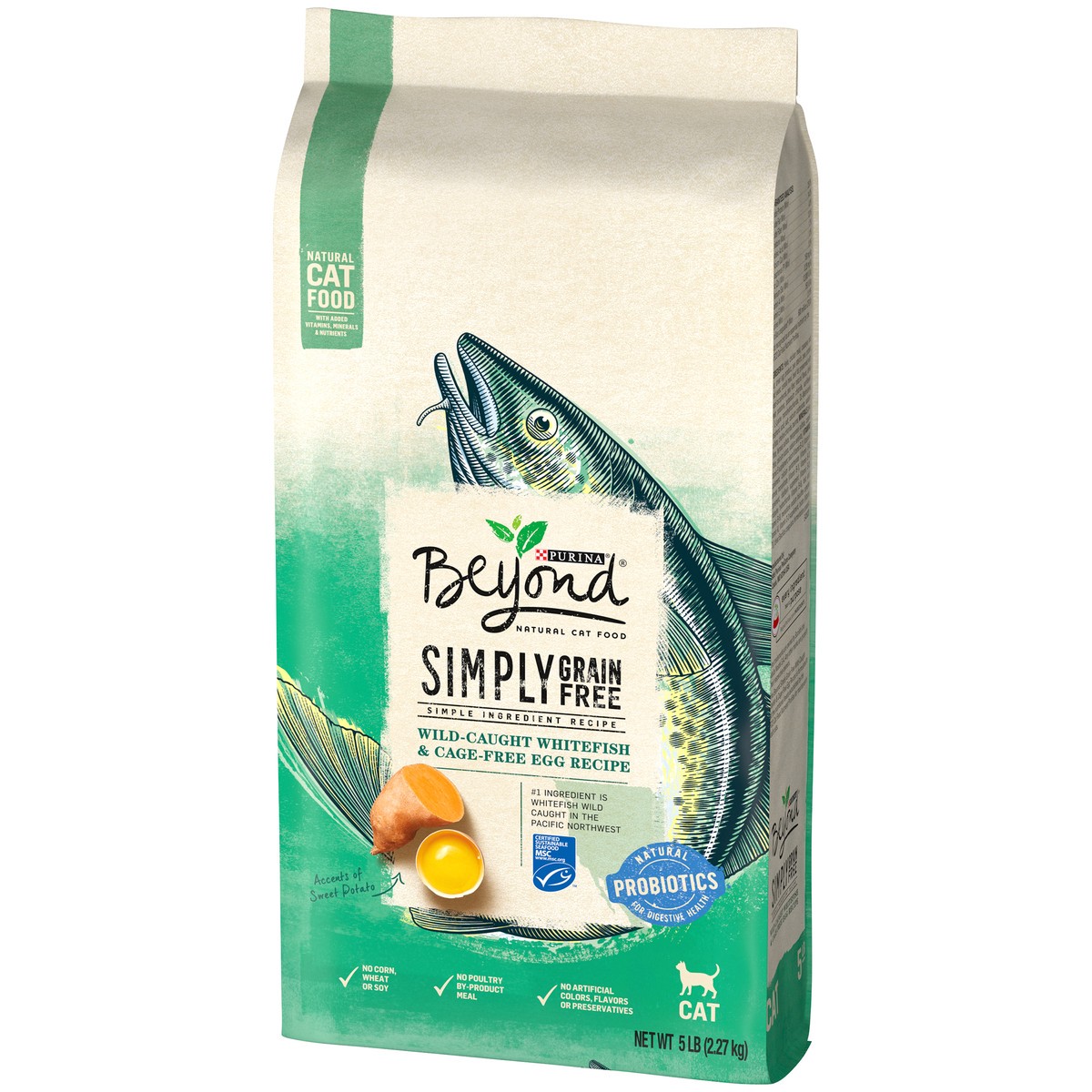 slide 8 of 9, Beyond Purina Beyond Simply Grain Free Probiotics Ocean White Fish & Egg Recipe Adult Premium Dry Cat Food - 5lbs, 5 lb